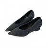 Scarpe Autunnali da Ufficio da Donna in Pelle Scamosciata a Punta con Zeppa - Calzature alla Moda