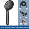 Grey & Black Minimalist Handheld Shower Set with American Style Bracket