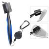 Brosse de nettoyage pour club de golf avec mousqueton et poils en nylon, outil de nettoyage de brosse pour équipement de golf portable et réutilisable