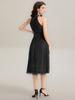 Ever-Pretty Women's Glitter Halter Cocktail Dresses Sleeveless Pletaed A-Line Midi Evening Dresses