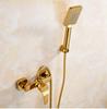 Gold Bathtub Shower Faucet Set Wall Mounted Bathrom Shower Faucet, Bathroom Cold and Hot Bath and Shower Mixer Taps Brass