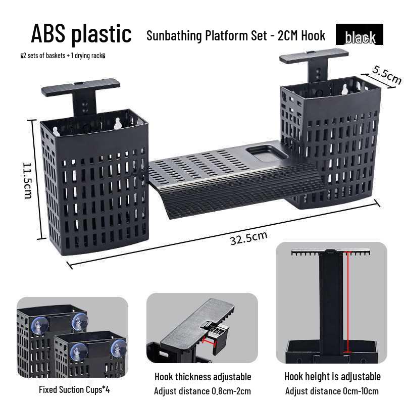 Adjustable Acrylic Hydroponic Basket for Large Fish or Turtle Tanks