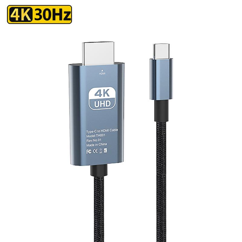 HDMI Adapter USB Type C MHL Cable Braided 4K HD Video Converter HDTV Cord for Projector Monitor TV Compatible HP Laptop MacBook