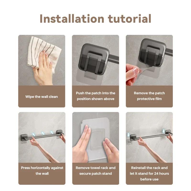 2025 New Towel Holder Space Aluminum Shower Room Towel Hanger Multifunctional Storage Organizer For Bathroom Accessories