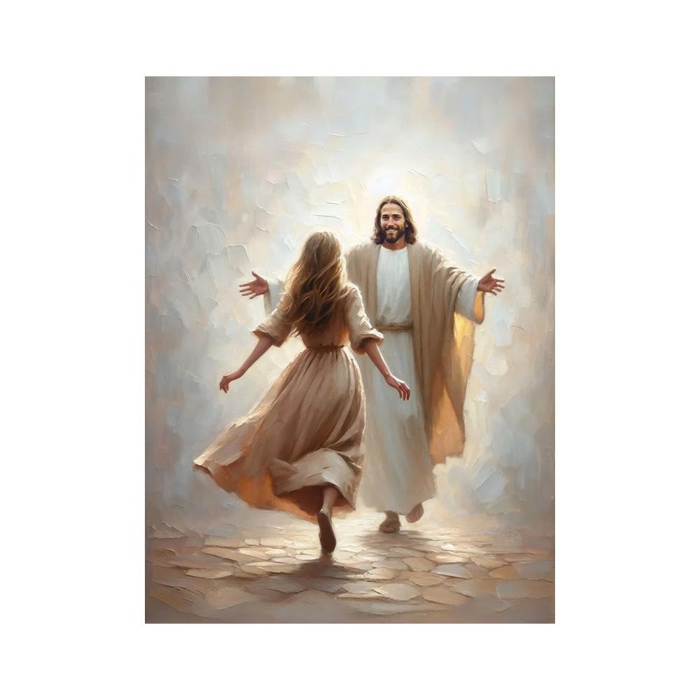 Holy Religious Belief God Jesus and Holy Spirit Posters Print Sacred Heart Jesus Canvas Painting for Living Room Bedroom Decor 20x30cm