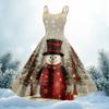 Women's Christmas Print Casual Fashion Round Neck Mid-Length Dress