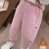 2023 Winter Kids' Fleece-Lined Cartoon Harem Sports Pants