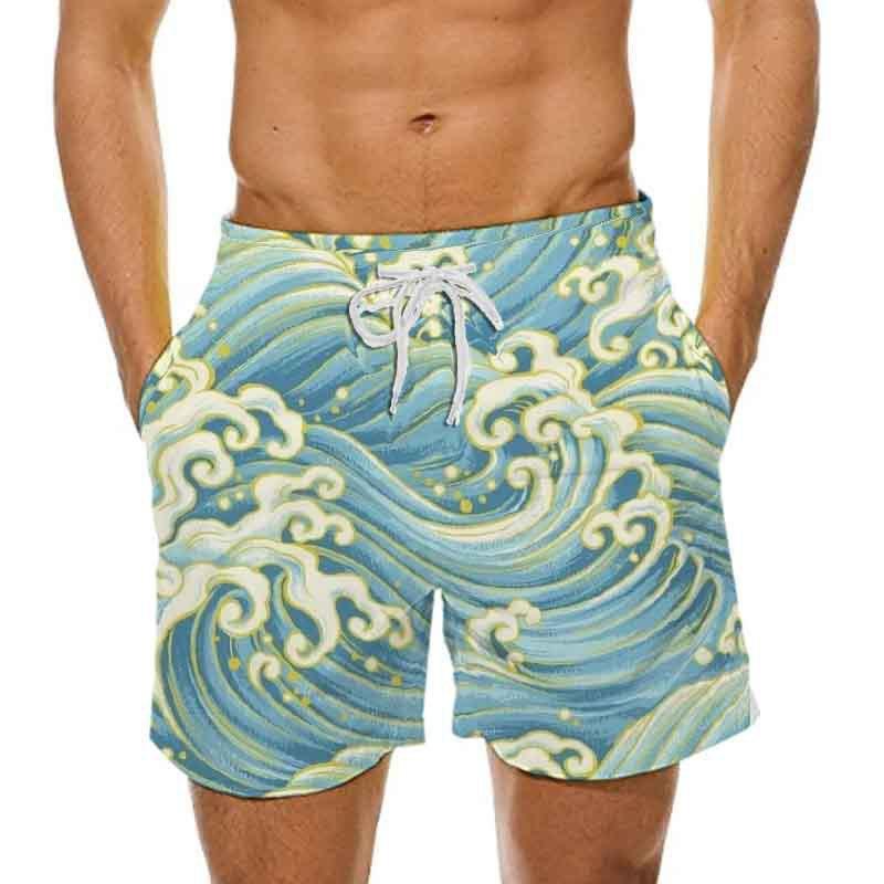 Men's 3D Print Shorts with Drawstring, Breathable & Versatile New Arrival