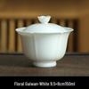 Keramik-Gaiwan-Teetasse mit Blütenmuster