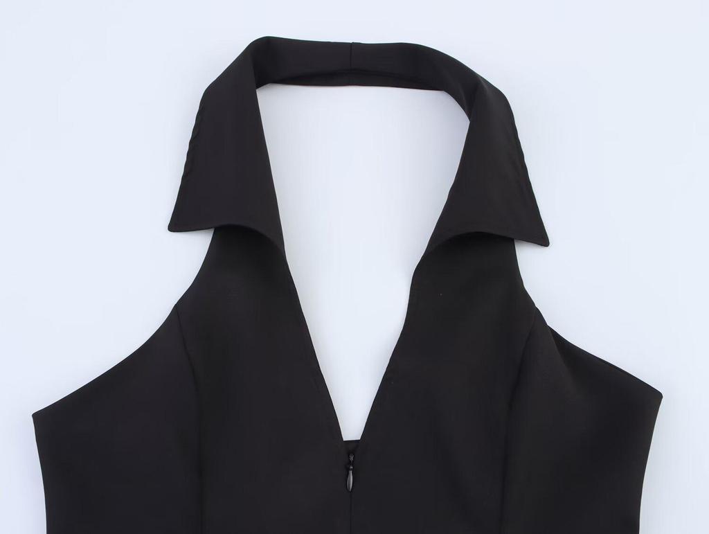 2025 Spring Women's European and American Halter Neck Shirt Dress Pants