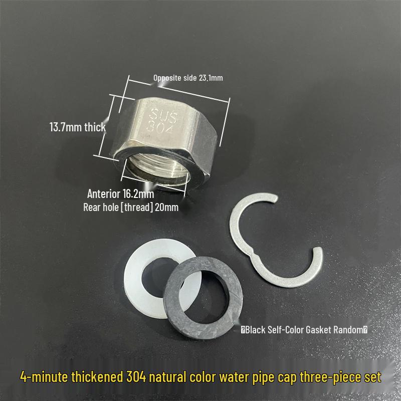 Stainless Steel Corrugated Pipe Nut for Water Heater, 4/6 Inch; 201/304 Hose Connector with Gasket