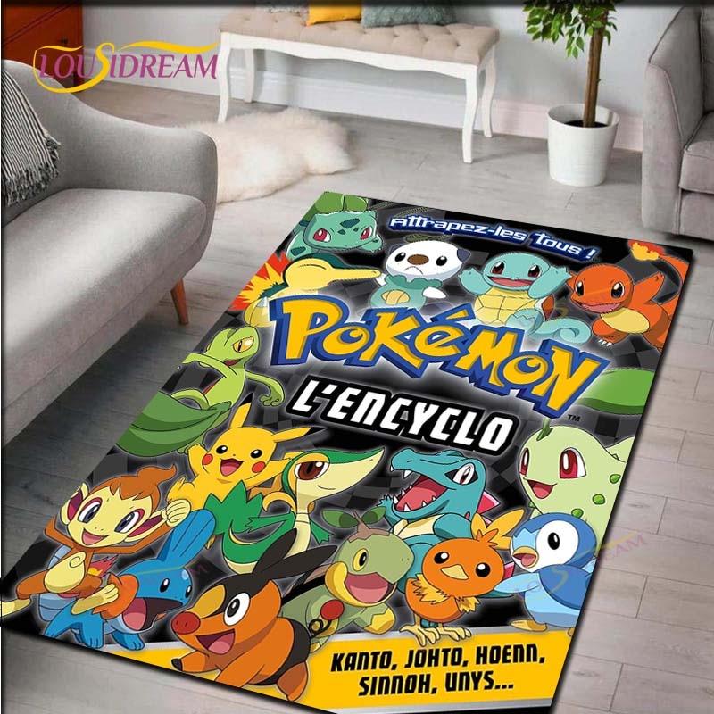 Pokemon Rug Cartoon Carpets Anime Carpet Living Room Tea Table Mats Bedroom Rug Washable Floor Mats Household Area Mat Gift