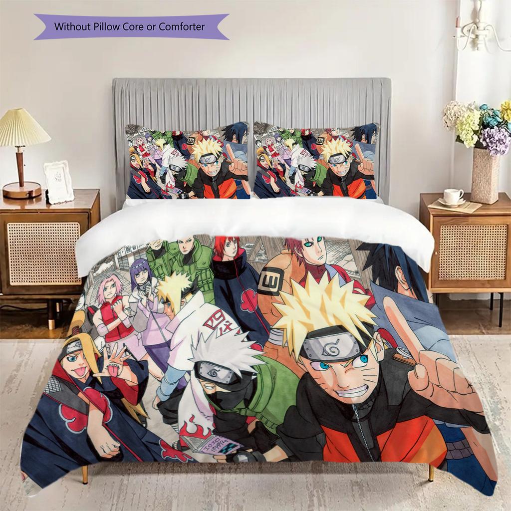 Naruto Set Anime Comforter Duvet Cover Sets Threepiece Set 1 Duvet Cover 2 Pillowcase Without Core Christmas Birthday Gift