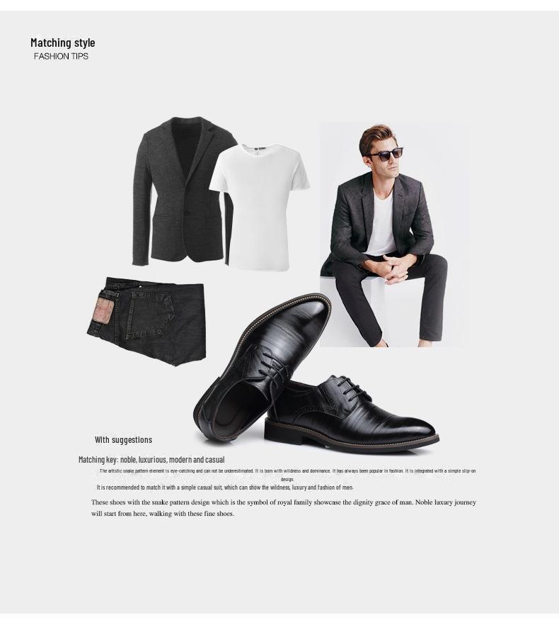 Men's Large Size Leather Formal Shoes (Sizes 46-48)