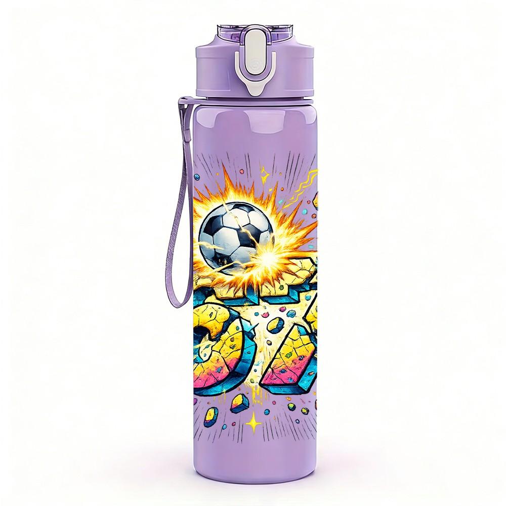 1PC Color Burst Sport Graffiti Art Print 750ml Color Plastic Sports Water Bottle Leakproof Flip Straw Lid Suitable for Sports Office Home Use