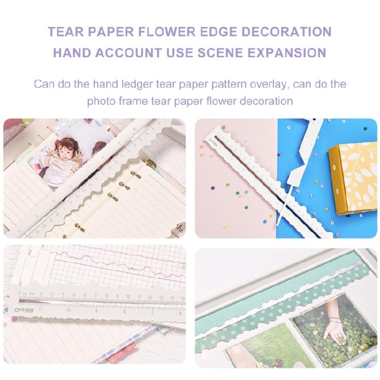 Metal Craft Ruler Paper Tearing Ruler for Embossing Scrapbooking Jagged Edged Ruler for Card Making School Craft Project