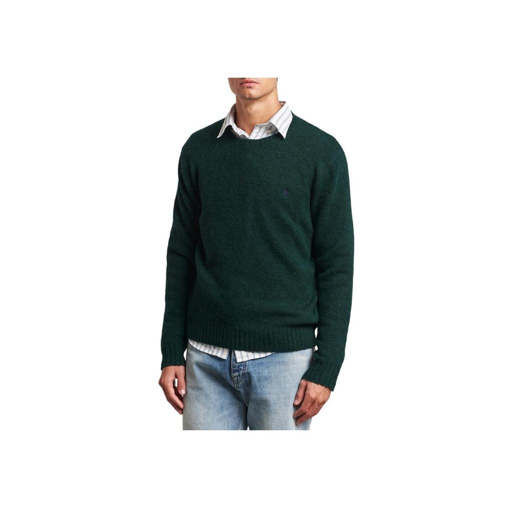 Polo Ralph Lauren Solid Color Crew Neck Knitted Sweater Men sweater Green MNPOSWE16810272-D08