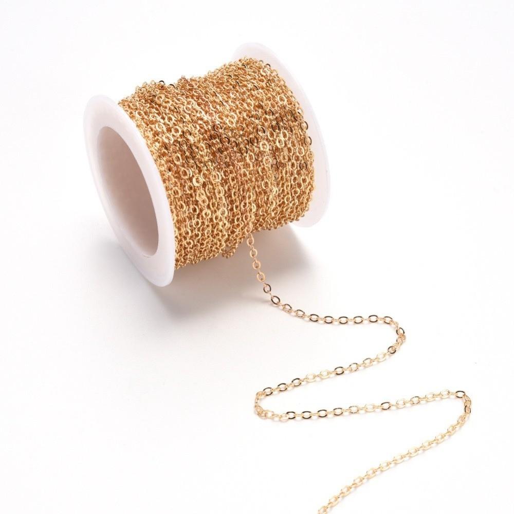 Jewelry Making Components 1Roll O Shape Cross Chains 10 Meters DIY Stainless Steel Chain 2mm DIY Collarbone Chain Bracelet For