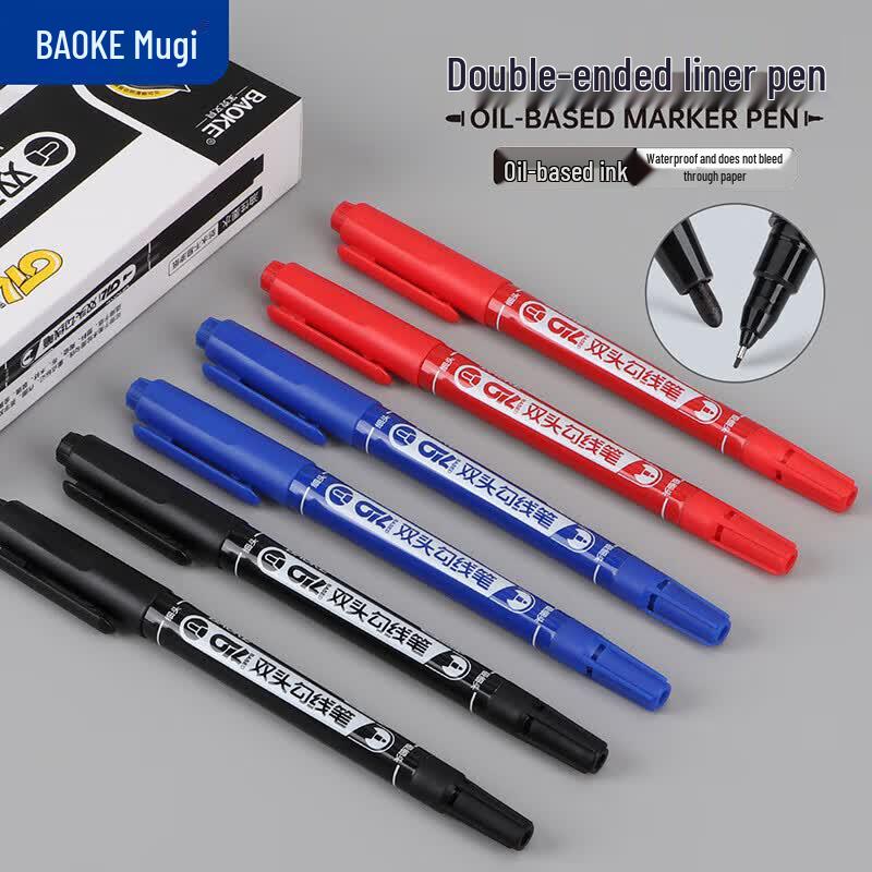 BAOKE Double-Tip Oil-Based Marker Pens