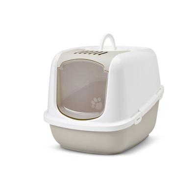Savic Nestor Jumbo Cat Litter Box White and Coffee