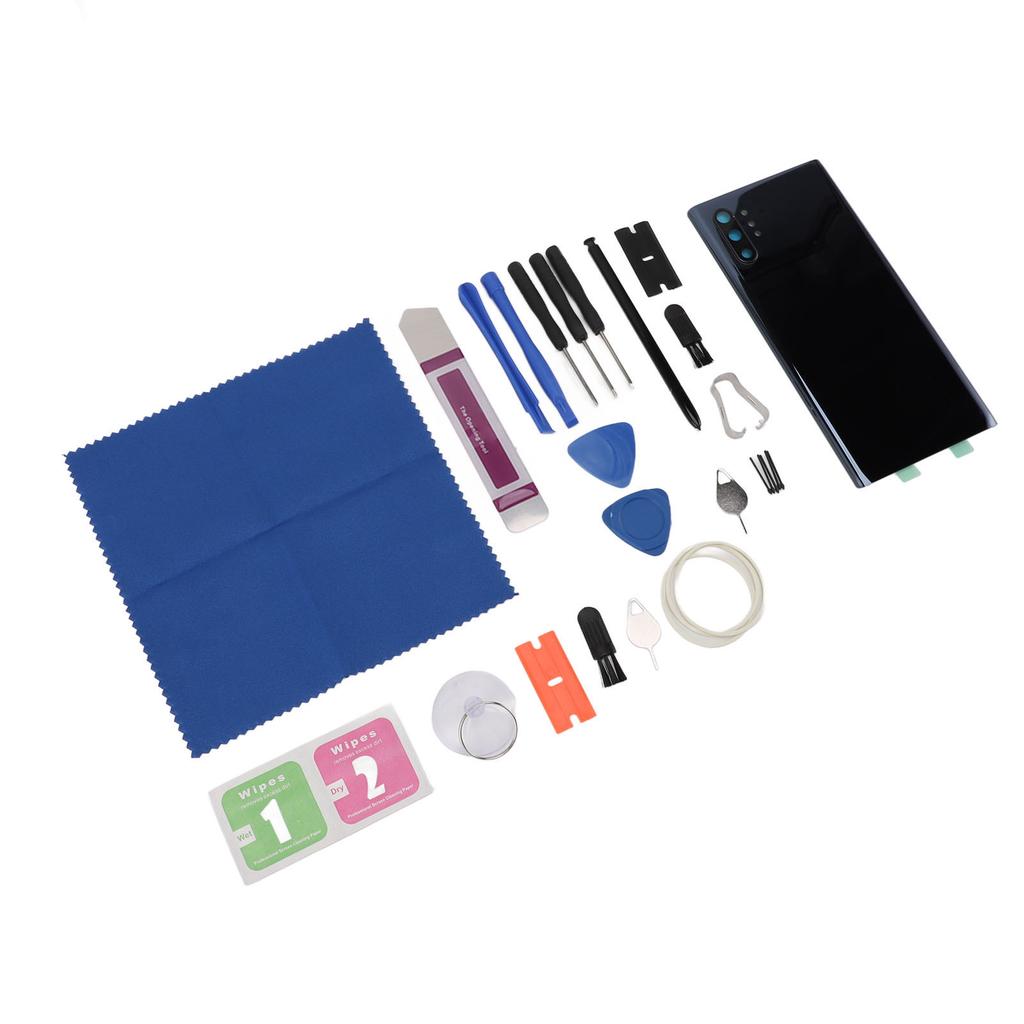 Phone Back Glass Cover Housing Door with Stylus Replacement for Galaxy Note 10+ Plus Black