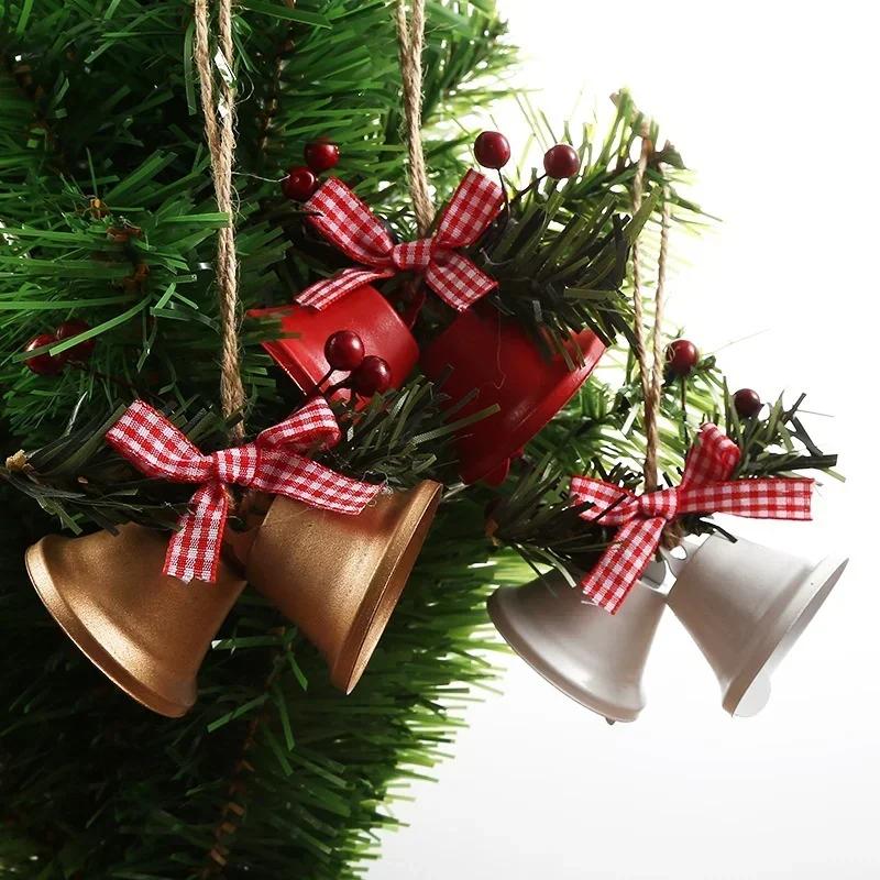 Christmas Decoration Solid Color Metal Horn Bells Iron Christmas Decoration Pendant Accessories Christmas Home Decor Small Tools