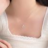 Exquisite White Chalcedony & Diamond Round Pendant Necklace - Versatile High-End Choker