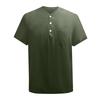 Men's Summer Solid Color Button Collar Short Sleeve Tops Men's Casual Loose Fashion Tops