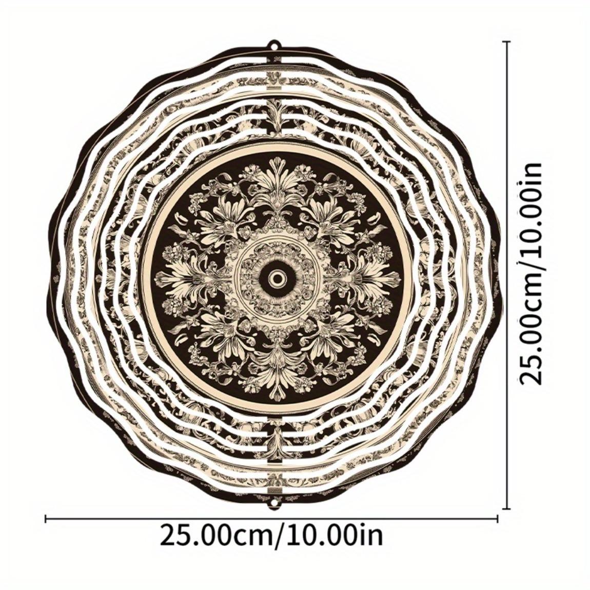 

European Floral Round Kinetic Wind Spinner for Indoor Outdoor Garden Decor Rotating Hanging Craft Gift for All Room Types 01A