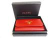 Authentic PRADA Red Saffiano Metal Leather 6 Pics Key Chain #a909  Refurbished