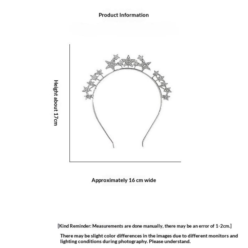 European And American Style Party Rhinestone Pearl Five-Pointed Star Headband Exaggerated And Unique Festival Celebration