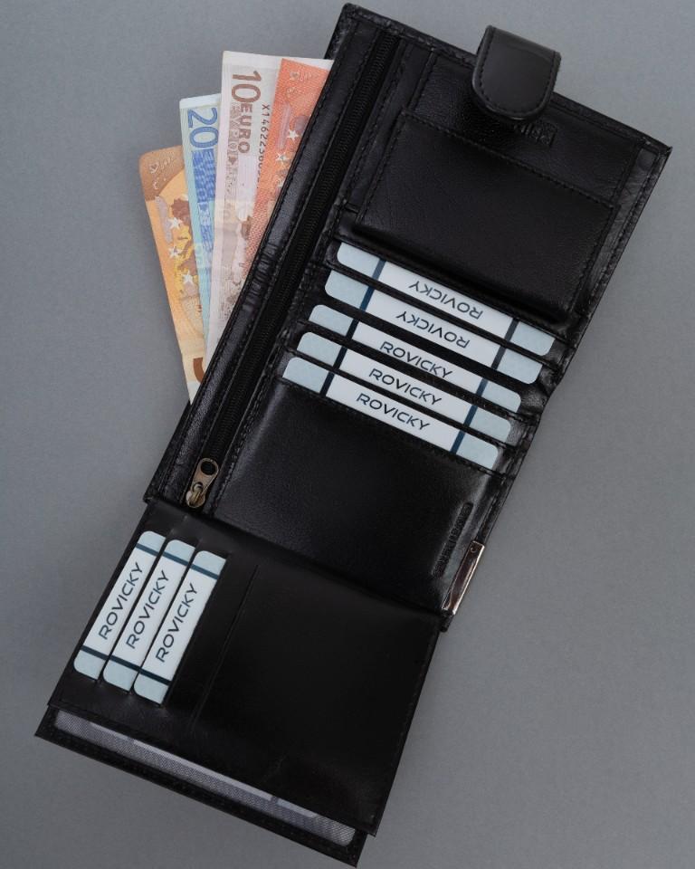 Carteira de Couro Masculina RM-06L-BCF-BP-9564 Preta