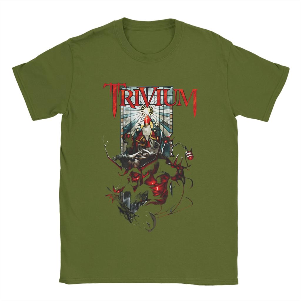 Vtg Trivium Band Men T Shirts  Fashion Tees Short Sleeve Round Collar TShirt 100 Cotton Printing Clothing