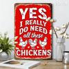 Vintage Metal Chicken Tin Sign Kitchen Wall Art Farmhouse Decor 8x12 Inch