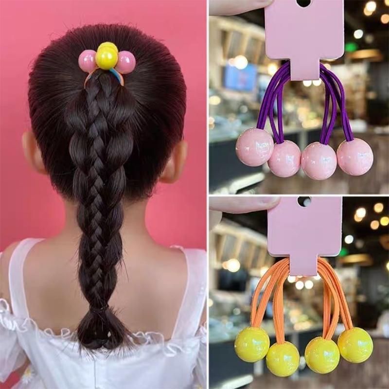 1 pereche de desene animate bile colorate frânghie de păr benzi de cauciuc legături de păr accesorii de păr