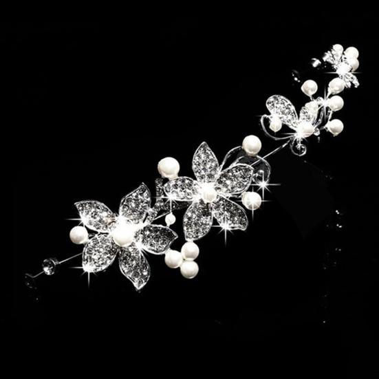 Fashion Women Rhinestone Flower Wedding Bridal Party Headband Headdress Jewelry