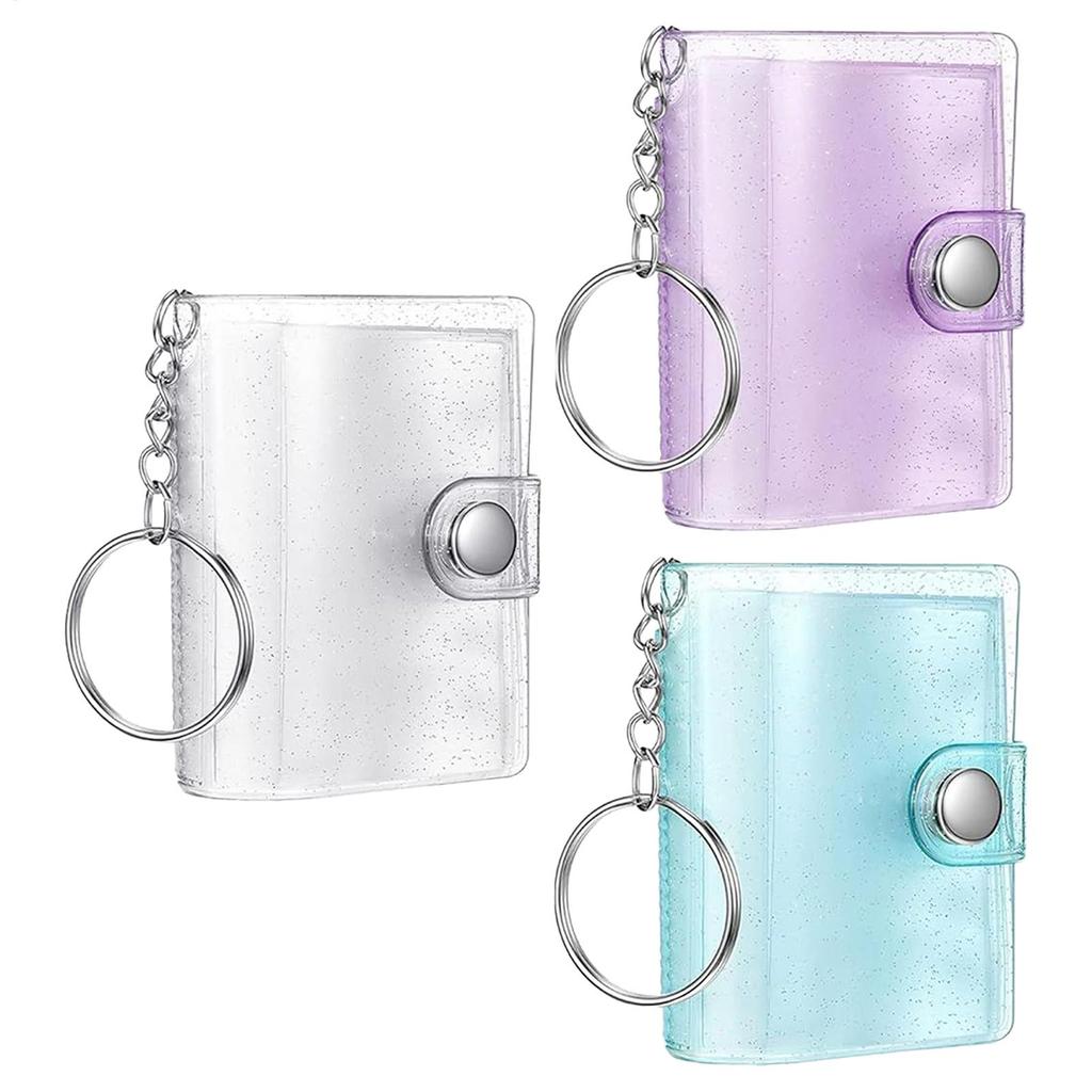 12stránkový Mini fotoalbum Klíčenky Dámské Malé Album na instantní fotky Přívěsek na klíče ID Fotka Vkládací Kapsa Klíčenka