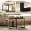 Set of Two Boxy Nesting Tables - Black/Wood-Effect