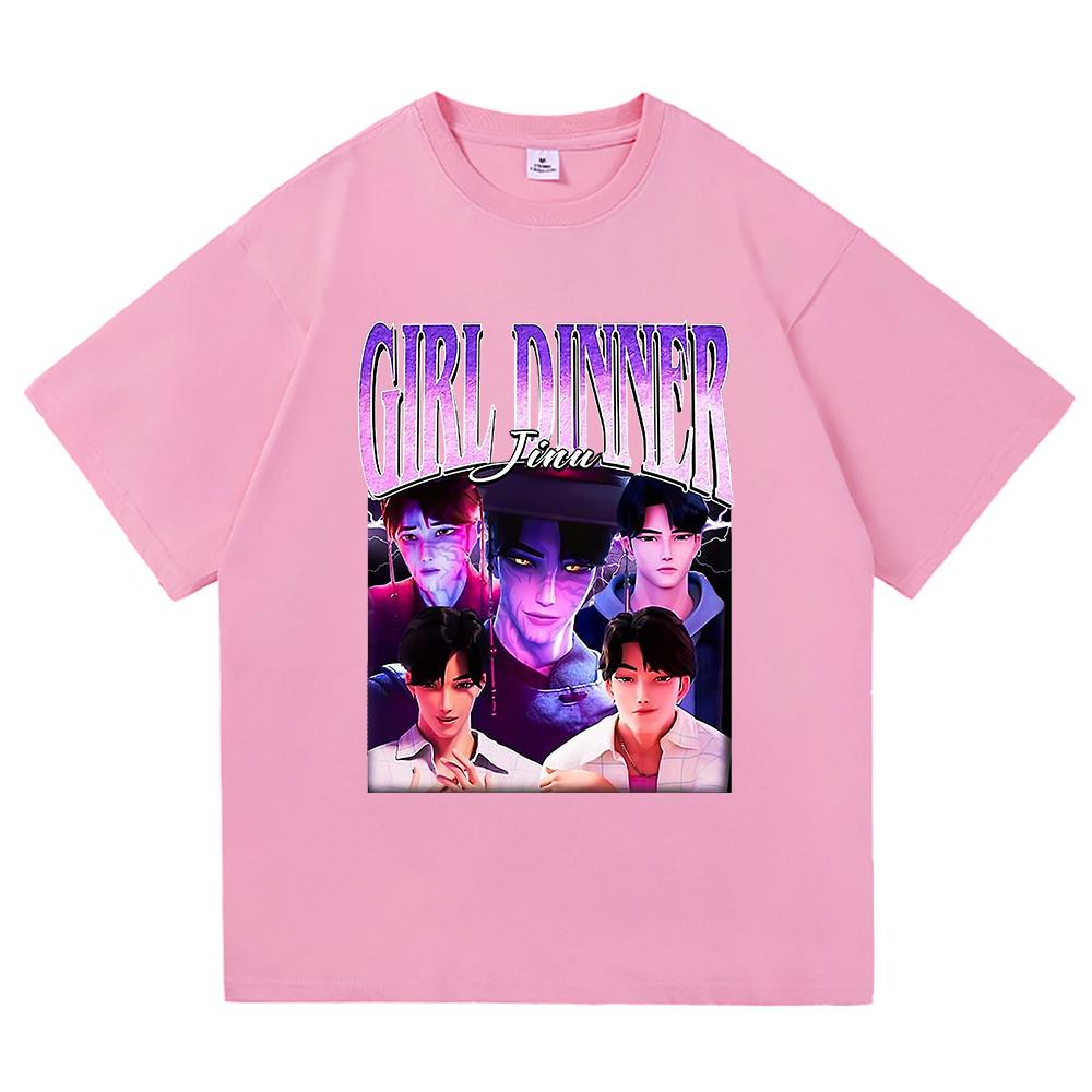 Girl Dinner Abby Jinu T Shirt 2025 Anime Demon Hunters Saja Boys Men/women Clothing Vintage Harajuku High Quality Cotton Tshirts