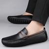 Fashion Brand Men Handmade Leather Non-slip Casual Driving Flats Slip-on Shoes Comfy Moccasins Gentleman Business Office  Loafers Shoes