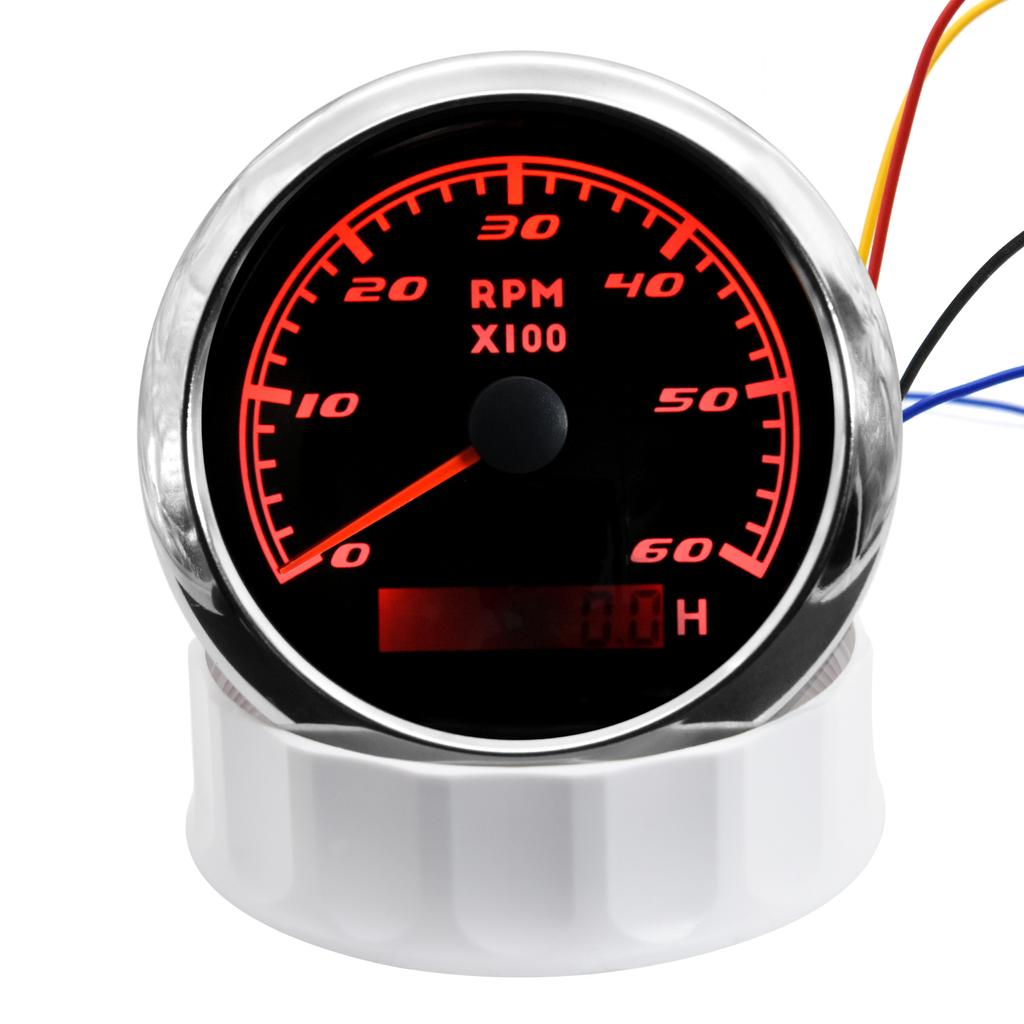 85mm Auto Tachometer 6000 RPM 8000 RPM Meter Waterproof Marine Tacho Gauge Sensor Boat rpm Diesel Engine Tachometer 9-32V