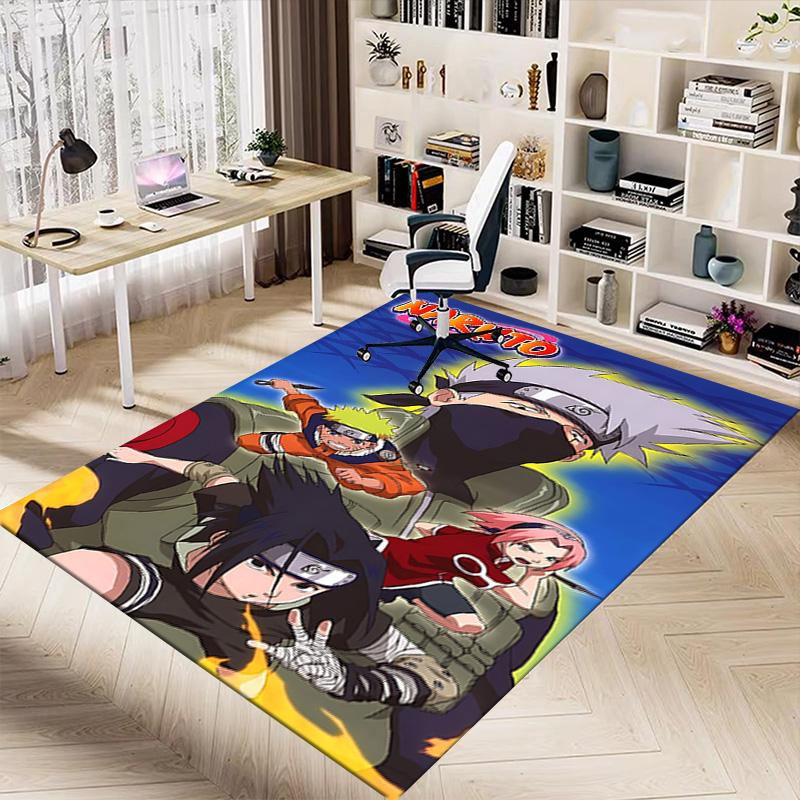1pc Naruto Adventure Begins Carpet for Playroom Bedroom Living Room Sofa Home Decor,kids Game Area Rug Non-slip Floor Mat Y723119