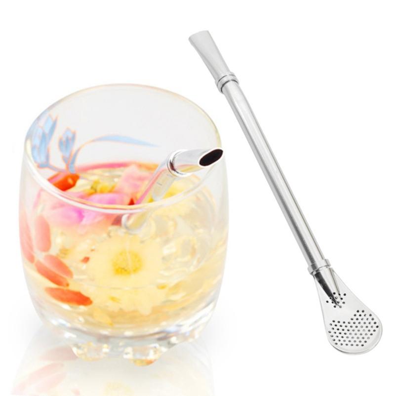 Kitchen Stainless Steel Tea Drinking Mate Straw Gourd Filter Spoon Tea Tools