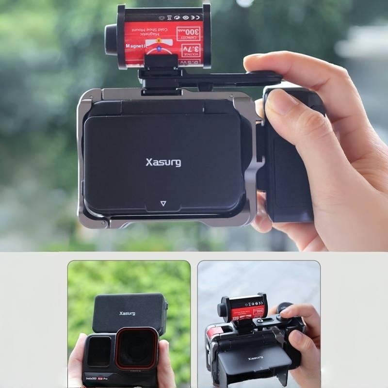 1 Set Camera Parts Magnetic Screen Hood For Insta360 Ace Pro/Ace Pro 2 Protective Anti-Glare Sun Shade Waist-Level Viewfinder