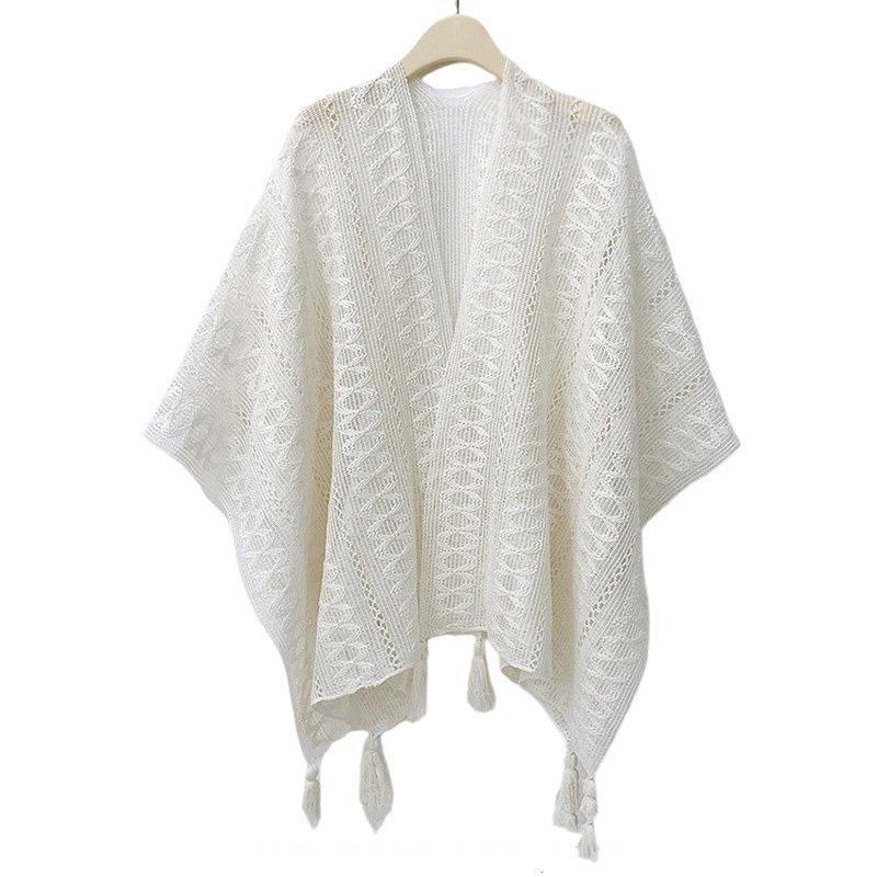 Women S Thin Ethnic Style Lace Fringe Shawl For Travel Outwear