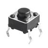 QTEATAK 120 Pcs 6 X 6mm X 5mm Momentary Tactile Tact Push Button Switch for PCB 4 Pin DIP Black