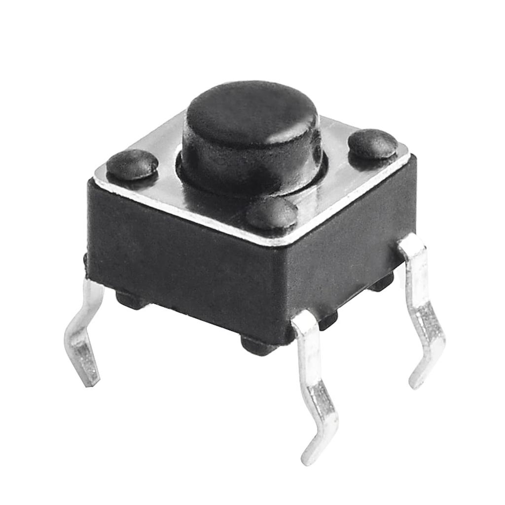 QTEATAK 120 Pcs 6 X 6mm X 5mm Momentary Tactile Tact Push Button Switch for PCB 4 Pin DIP Black