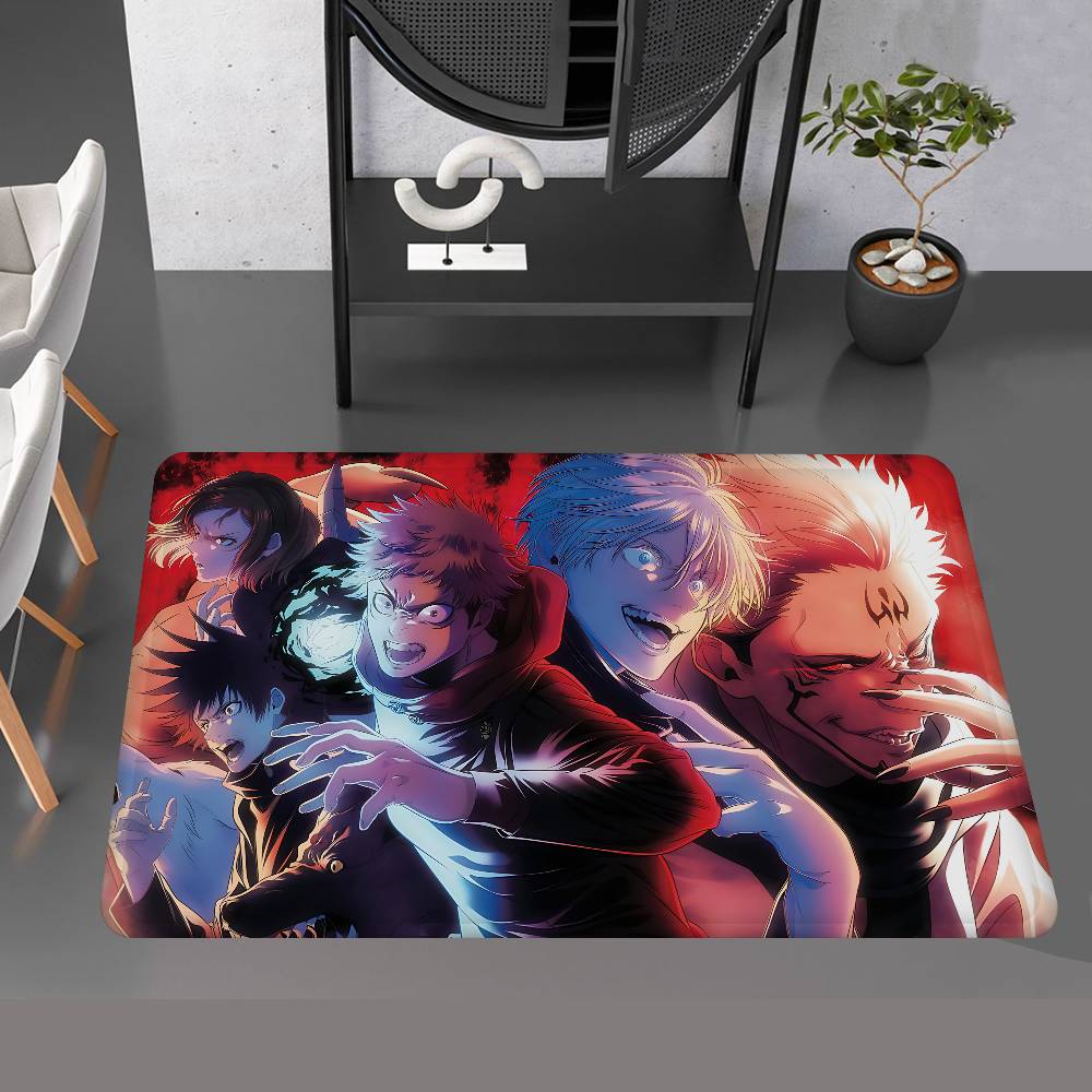 Anime Jujutsu Kaisen Bathroom Mat Anti-slip Absorb Water Long Strip Cushion Bedroon Mat Welcome Doormat