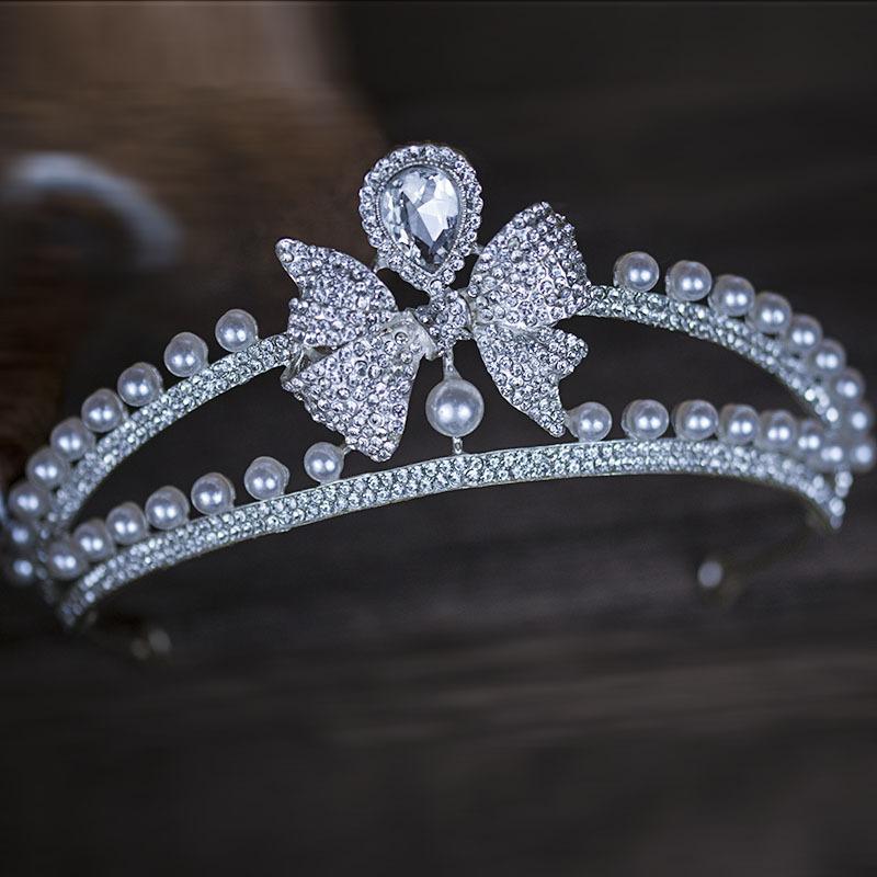 

Korean Simple Headwear Pearl Hair Accessories Headband Alloy Rhinestone Crown Hair Accessories Wedding Dress Accessories Birthday Crown