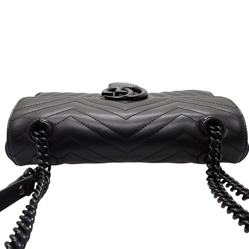 Gucci 443497 Shoulder Bag So Black Calfskin Women